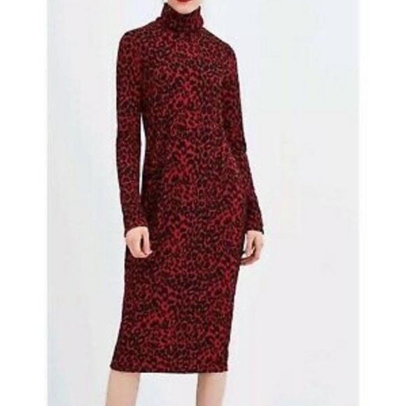 Zara red animal print bodycon dress size small - Picture 1 of 9